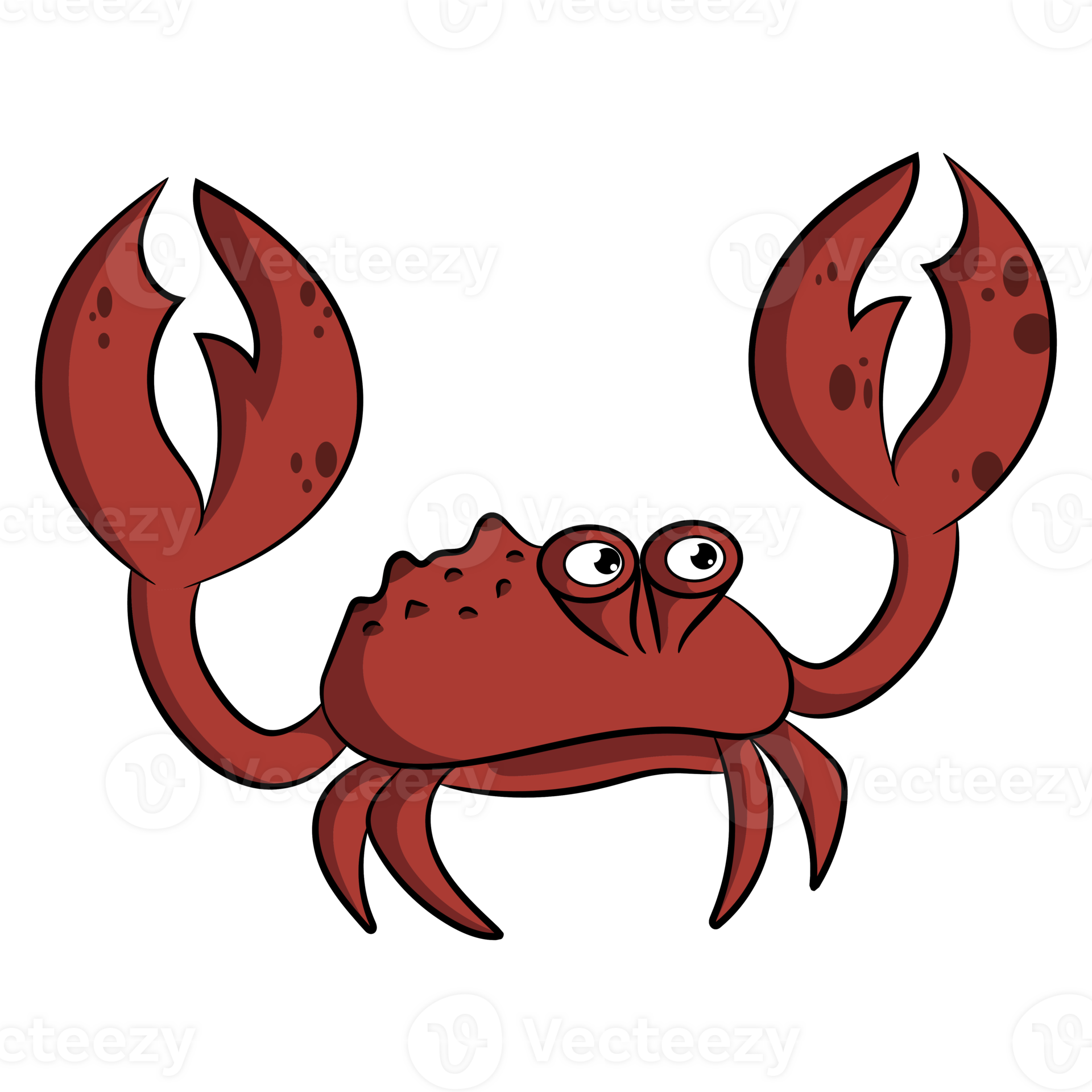 Red Crab Cartoon Sea Animals Character Design 25037081 PNG