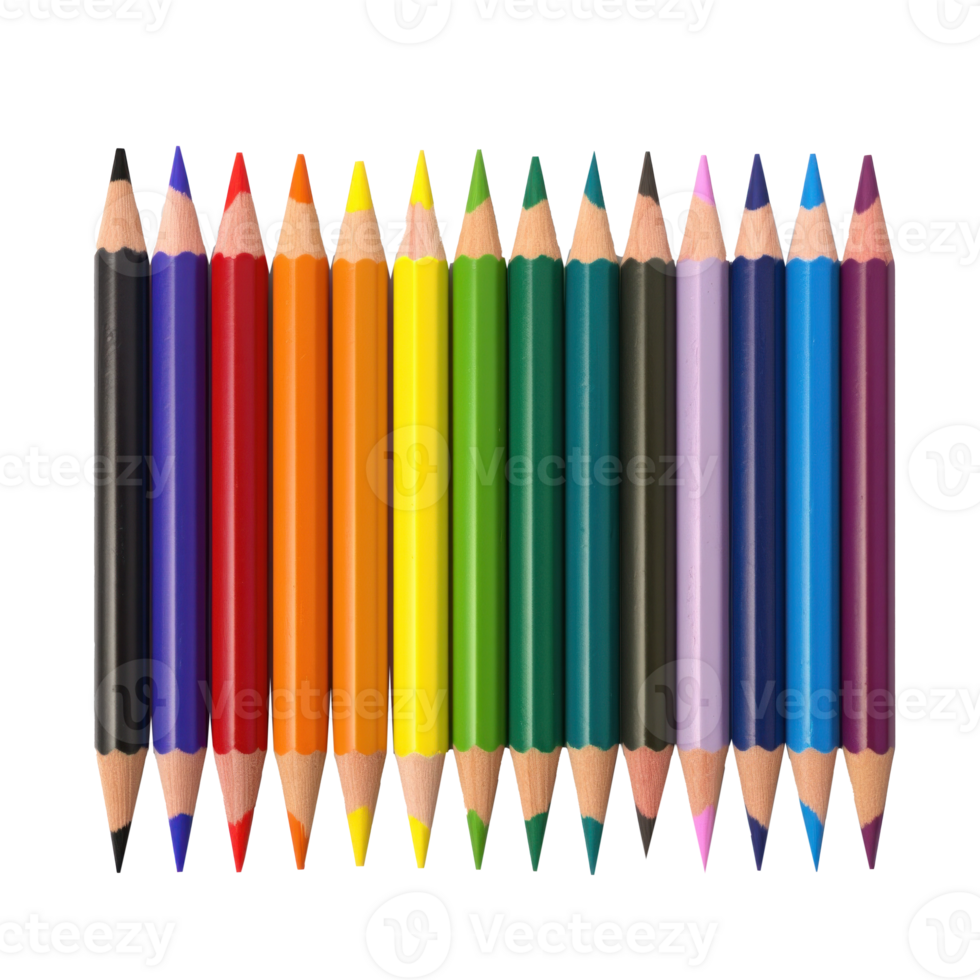 Colorful pencils isolated. Illustration AI Generative png