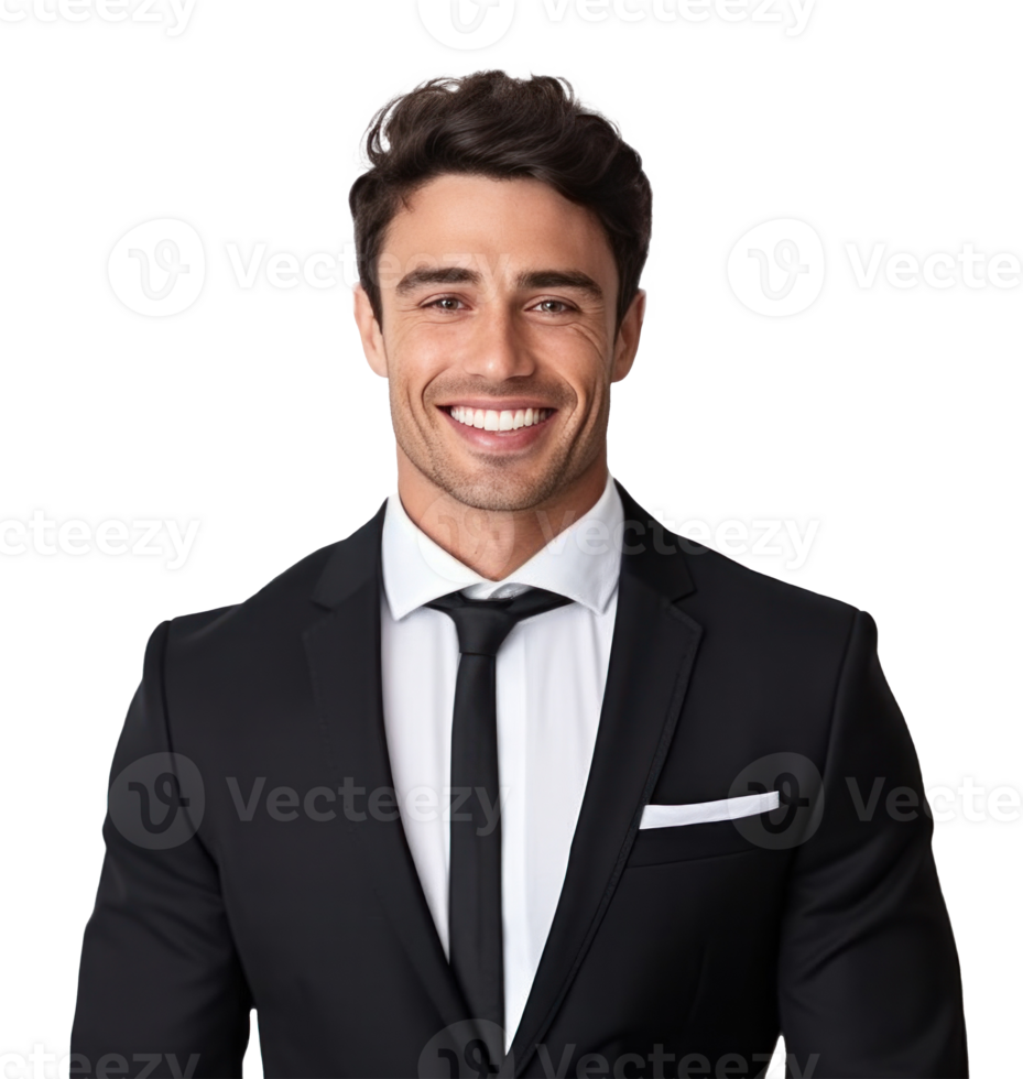 Portrait of smiling businessman. Illustration AI Generative png