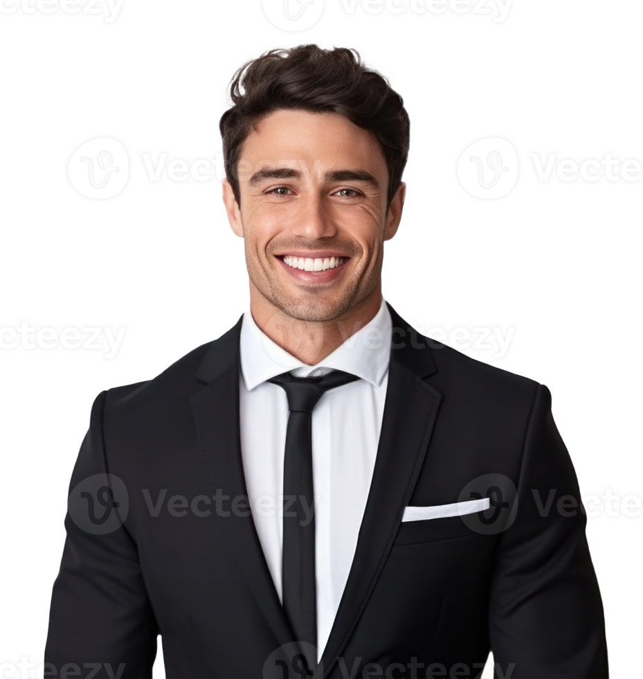 Portrait of smiling businessman. Illustration png