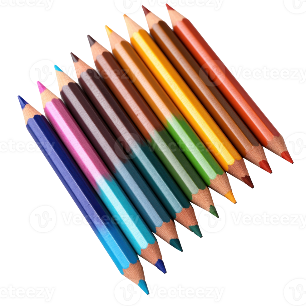 Colorful pencils isolated. Illustration AI Generative png