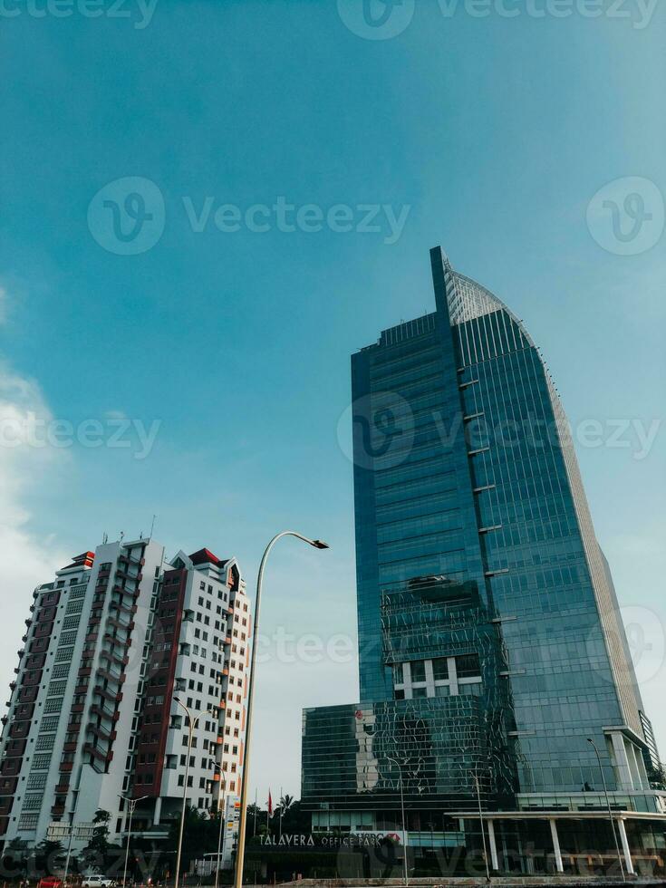 The View of Modern office building and apartment photo