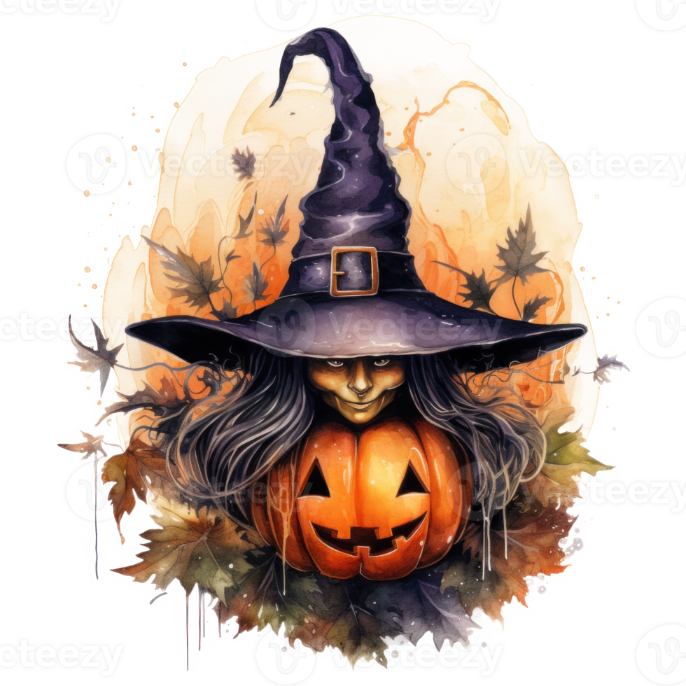 Halloween zucca acquerello isolato. illustrazione ai generativo png