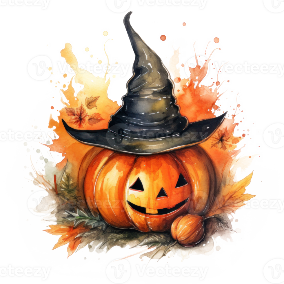 Halloween pumpkin watercolor isolated. Illustration png