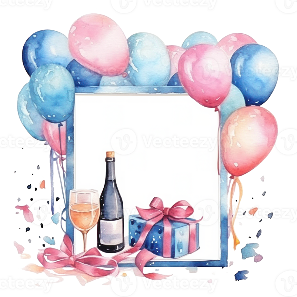 Birthday Watercolor Background. Illustration png