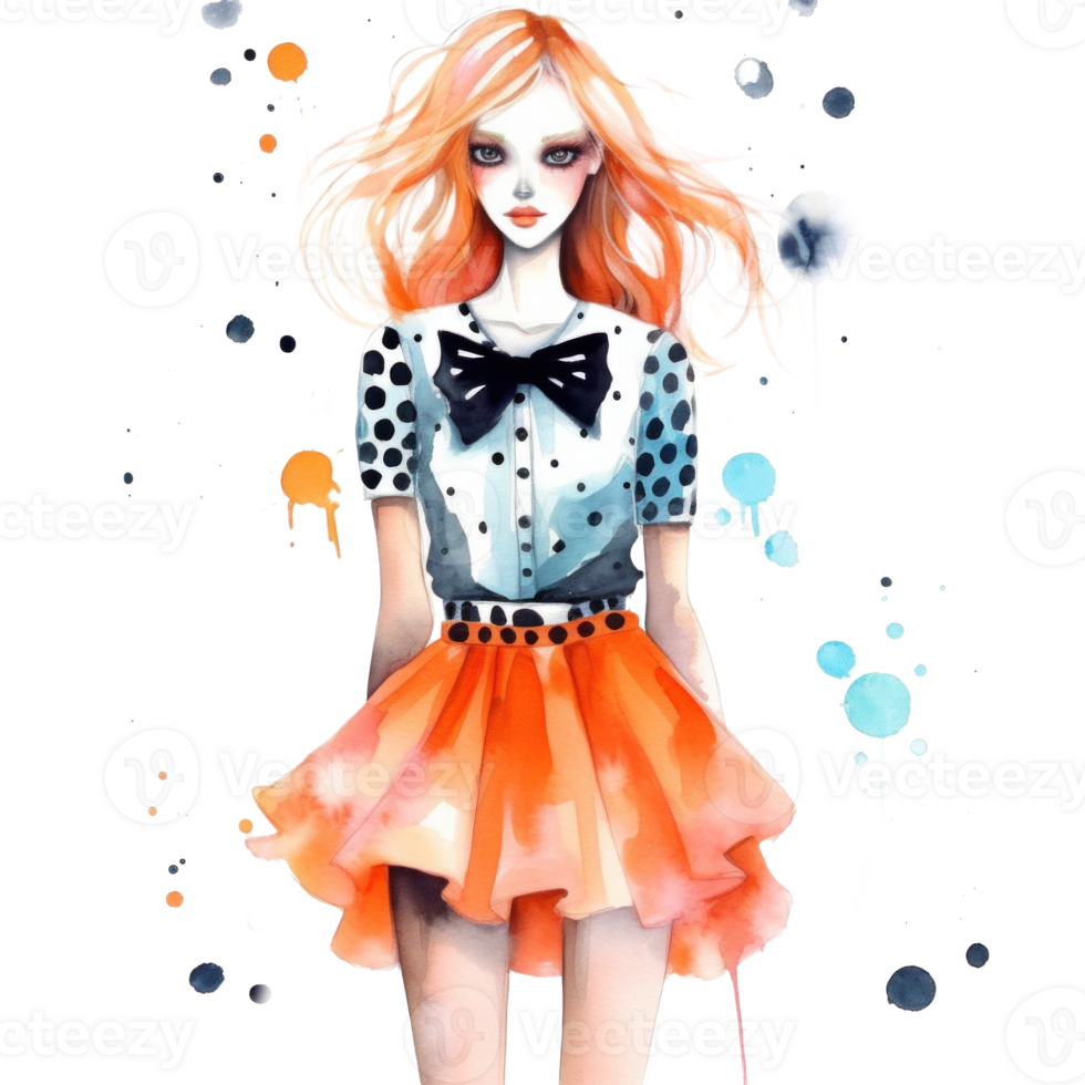 Watercolor Fahion Illustration Isolated. Illustration png