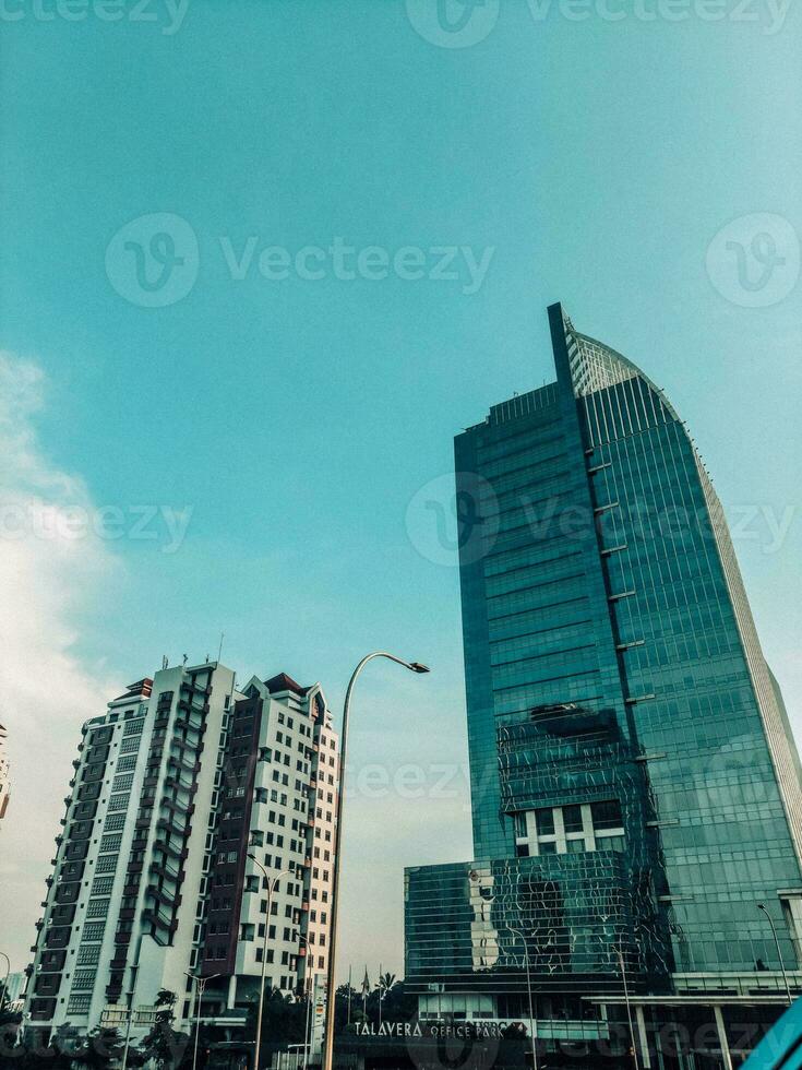 The View of Modern office building and apartment photo