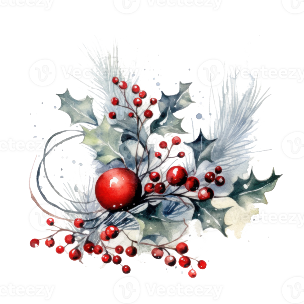 Christmas composition watercolor. Illustration png