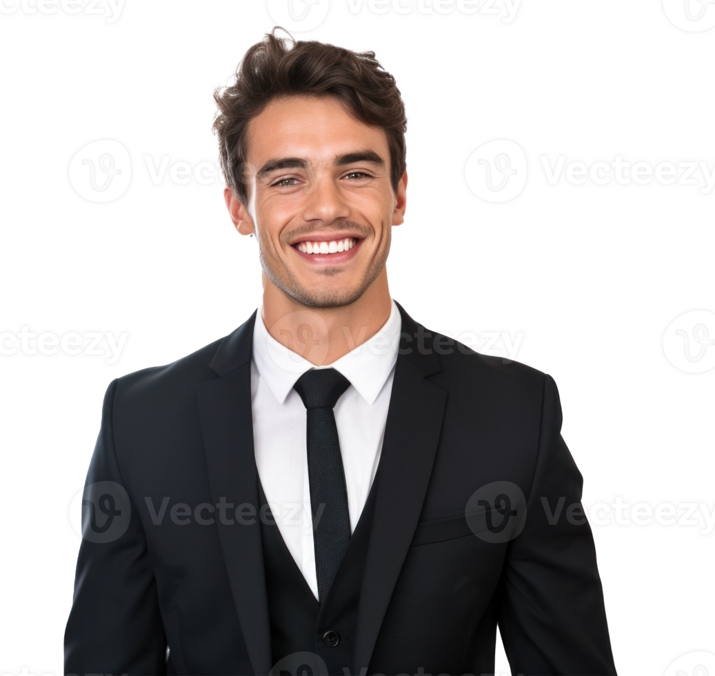 Portrait of smiling businessman. Illustration png