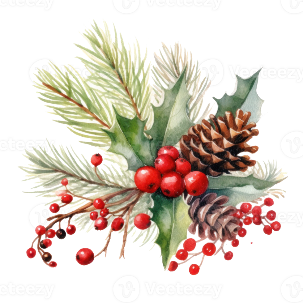 Christmas composition watercolor. Illustration png
