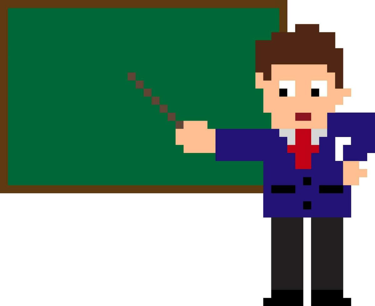 Pixel art illustration of businessman. vector