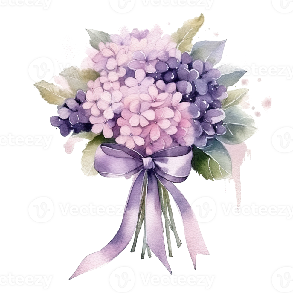Cute watercolor wedding bouquet isolated. Illustration png