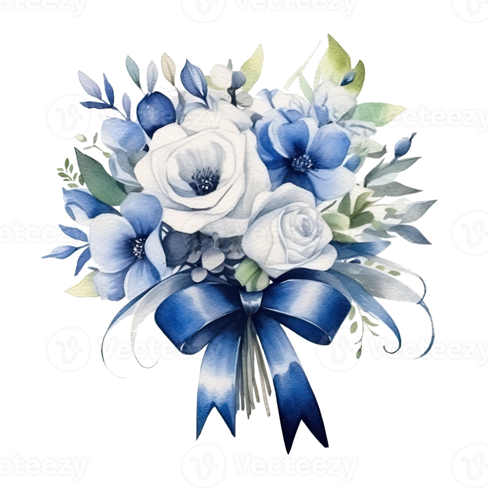 Cute watercolor wedding bouquet isolated. Illustration png