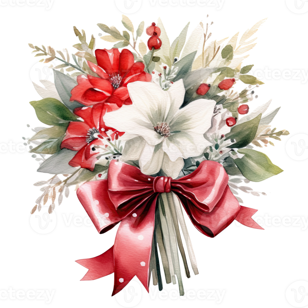Cute watercolor wedding bouquet isolated. Illustration png