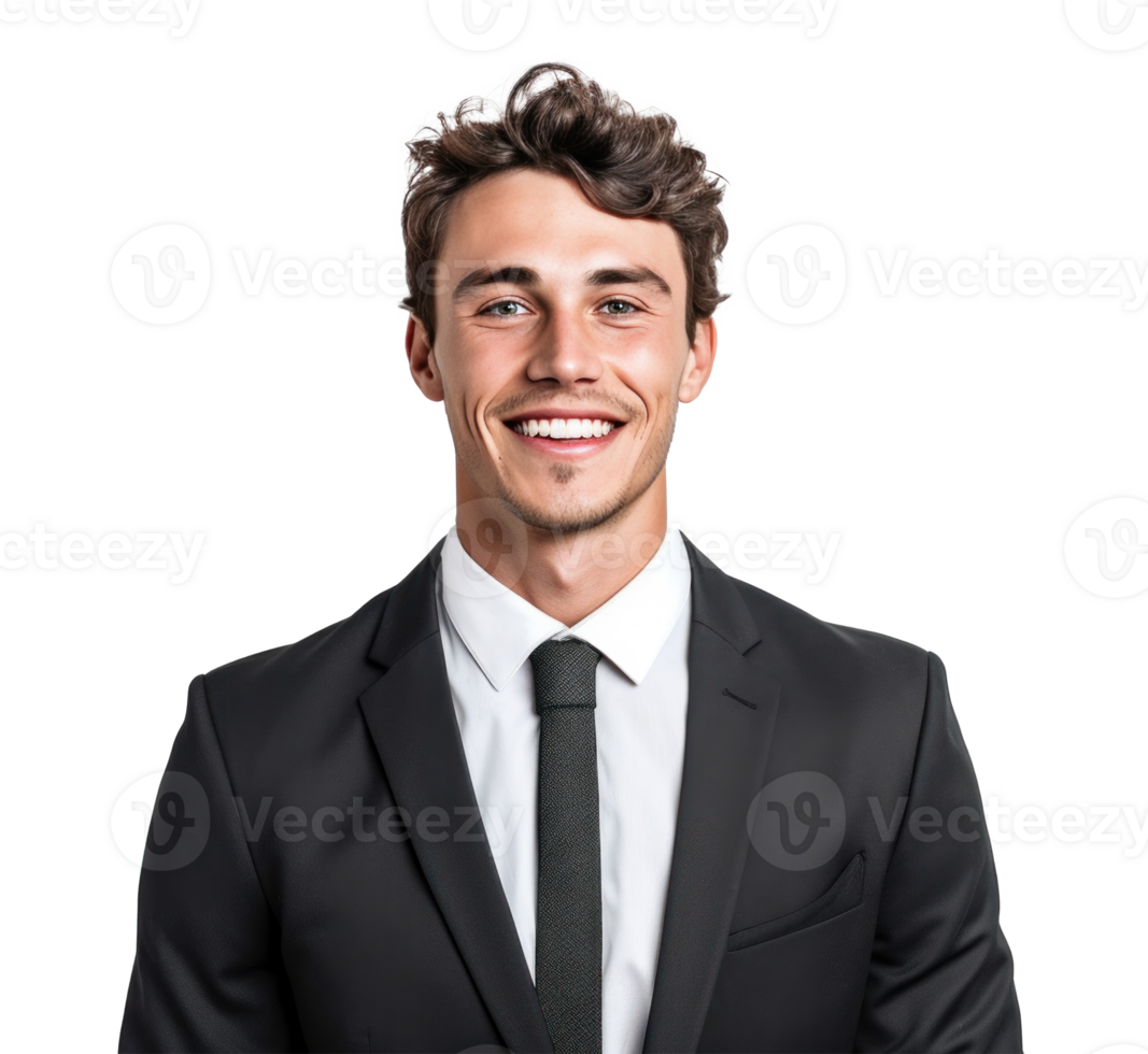 Portrait of smiling businessman. Illustration png