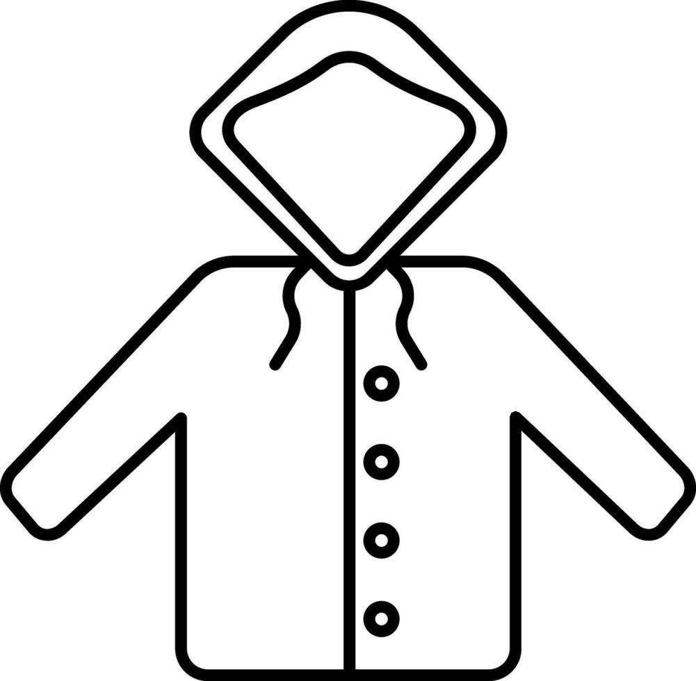 Flat Style Coat Icon in Black Line Art. vector