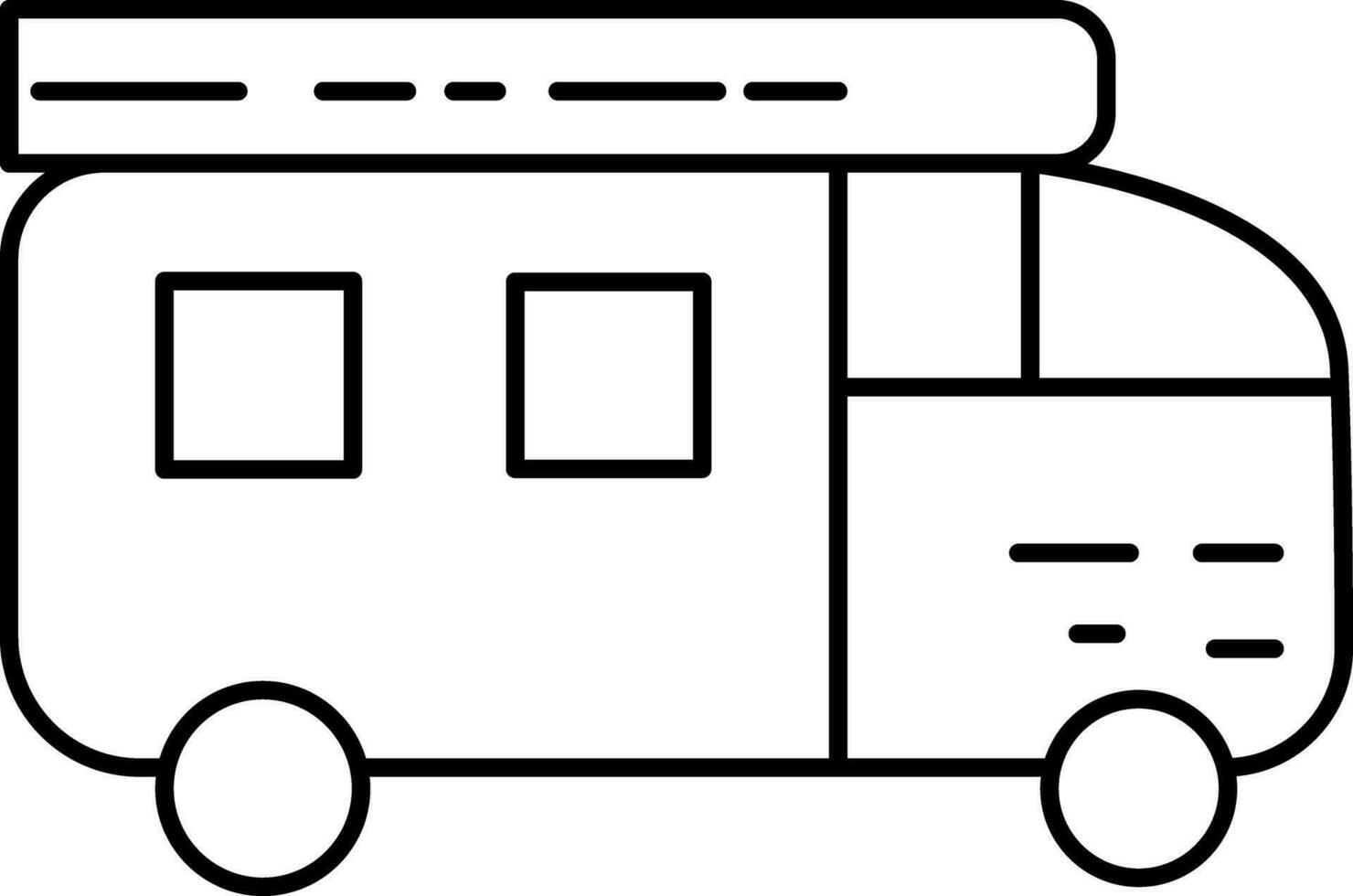 Flat Style Bus Icon in Line Art. vector