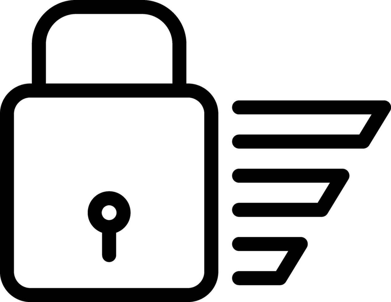 Encryption Lock Icon in Thin Line Art. vector