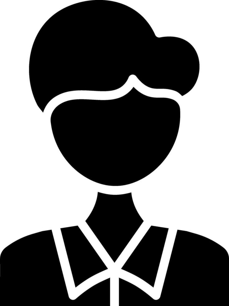 black and white Illustration of Man Character Icon. vector