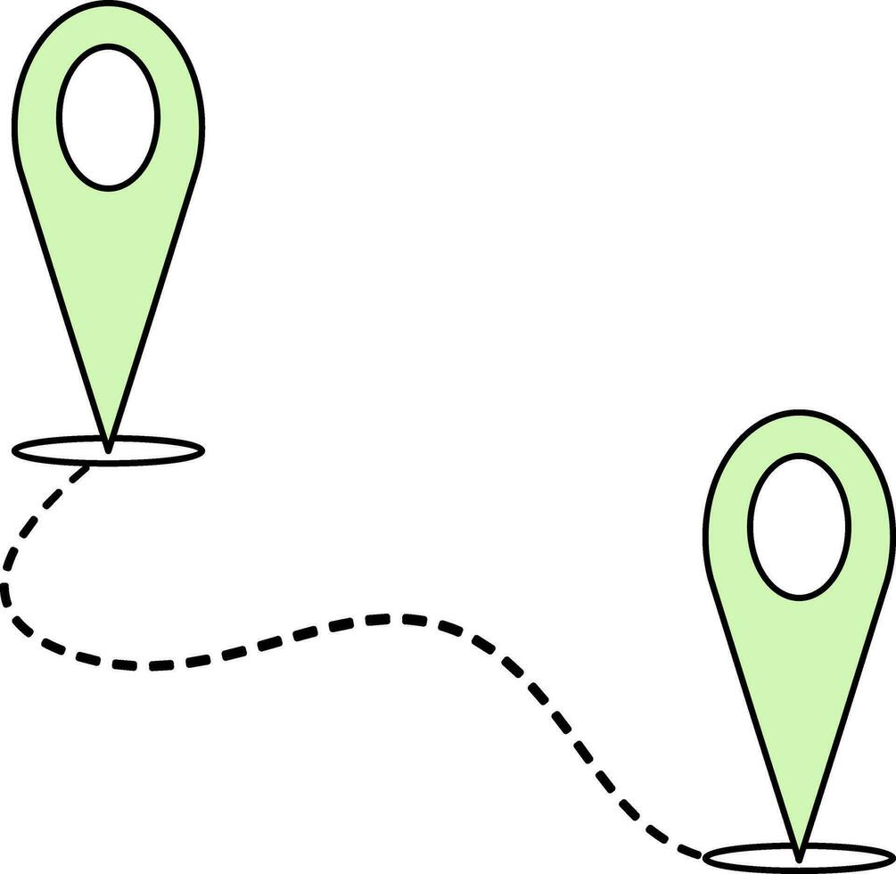 Route Location Pin Icon In Green Color. vector