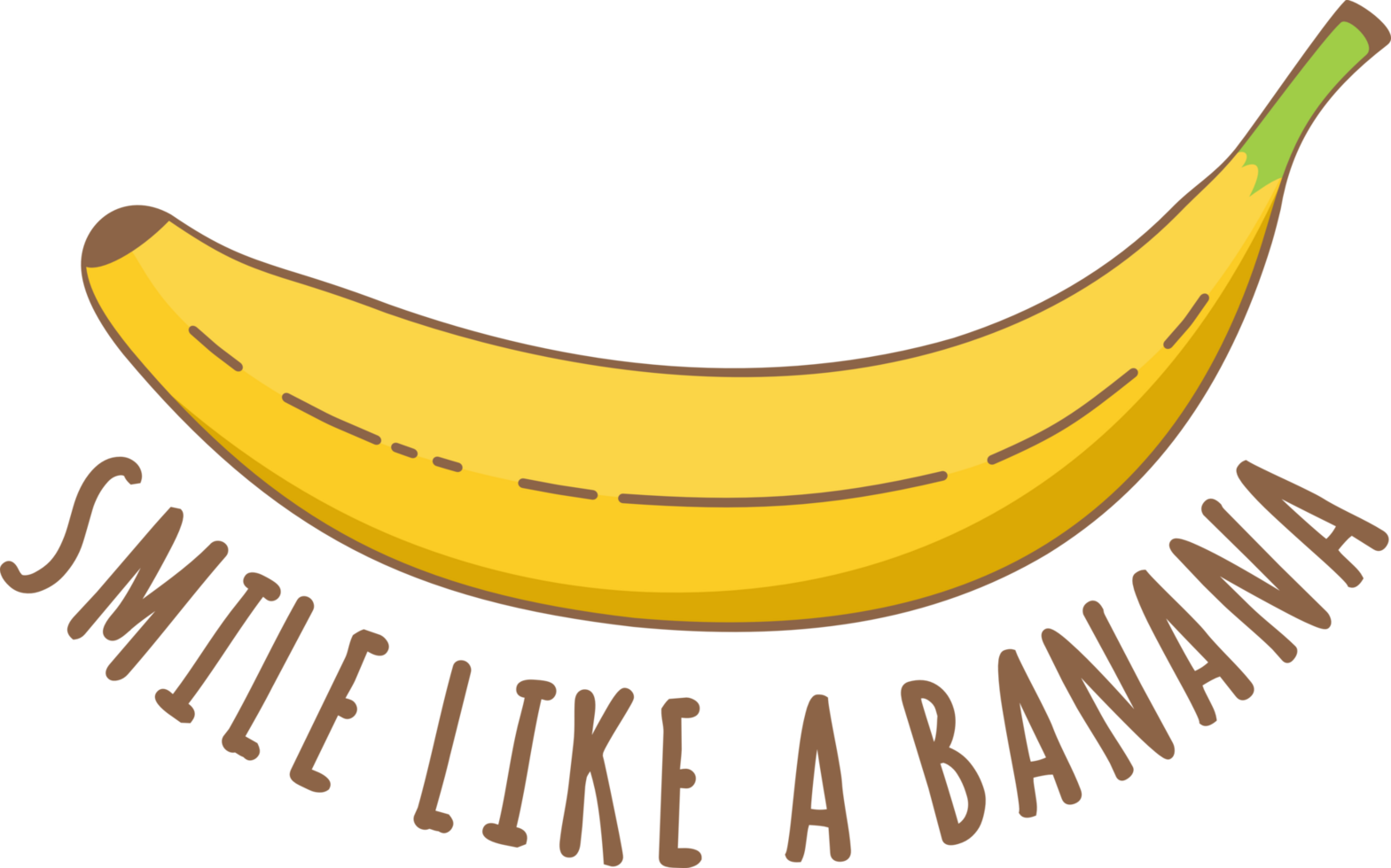 sourire comme une banane, marrant typographie citation conception. png