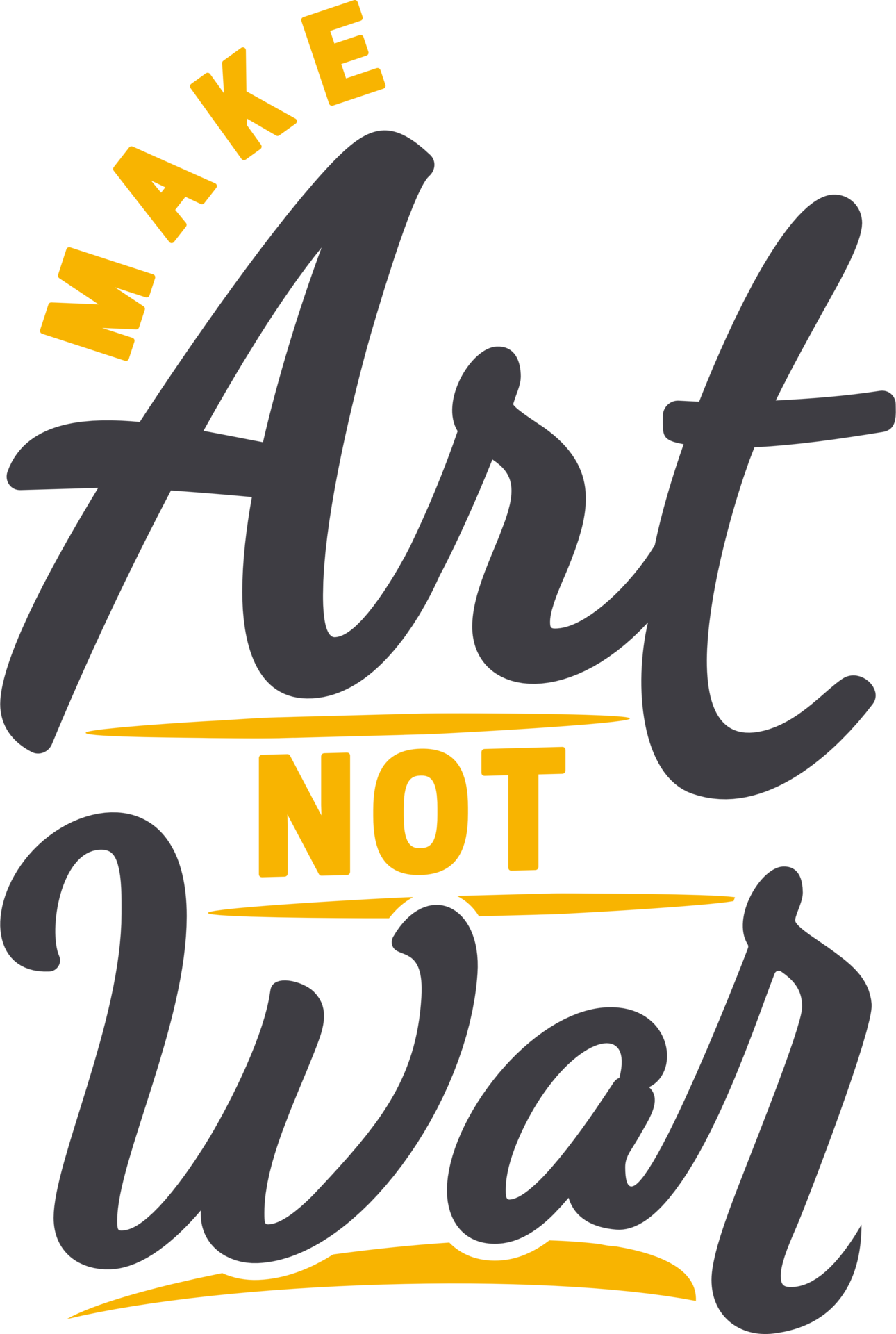 Make Art Not War, Motivational Typography Quote Design. 25038641 PNG