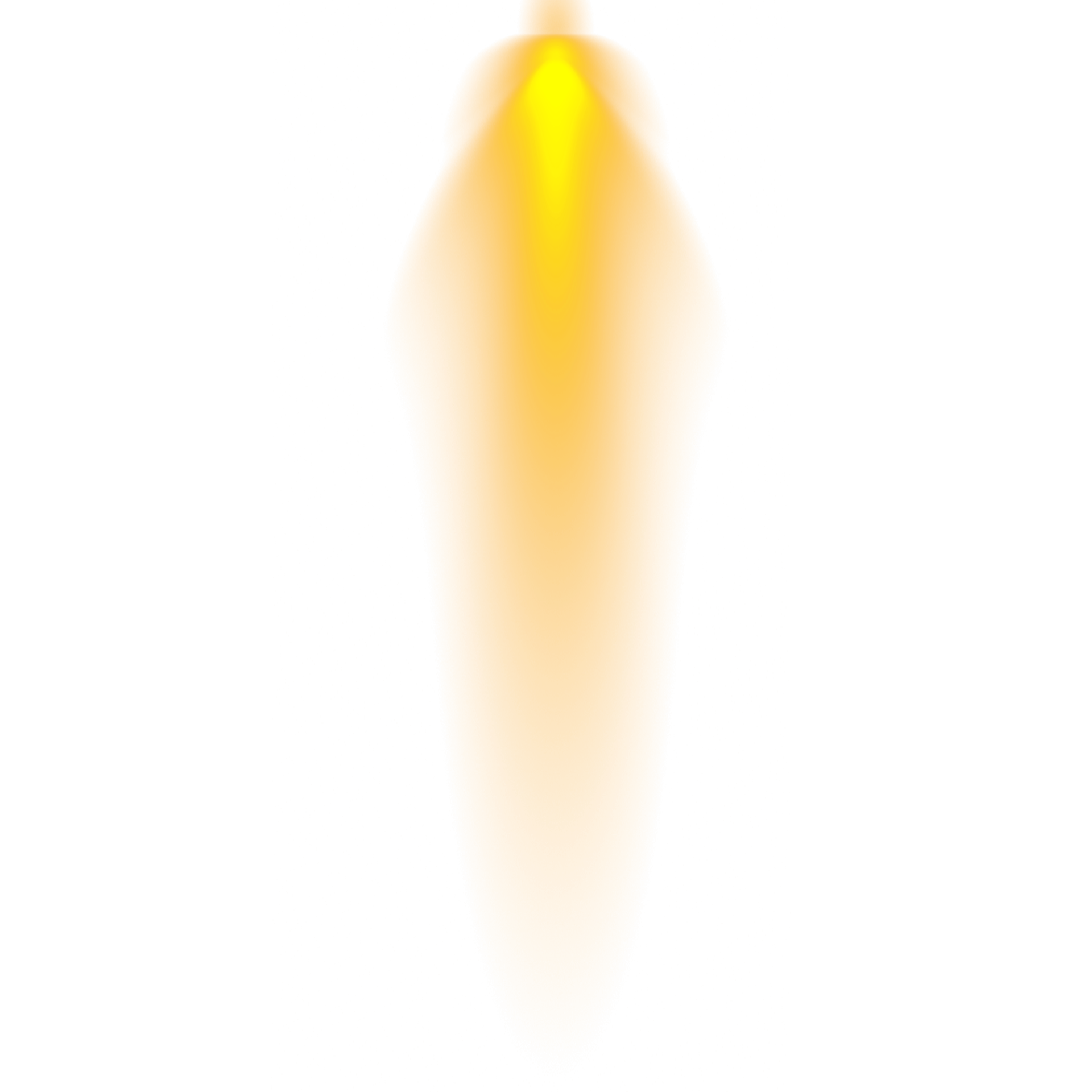 Vertical yellow spot light rays effect isolated on transparent