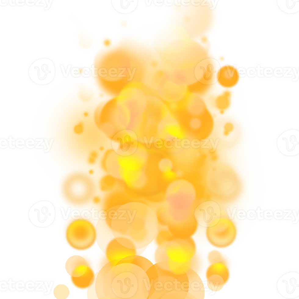 Gold bokeh light effect png