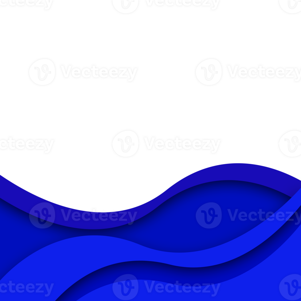 blue paper cut wavy shapes png