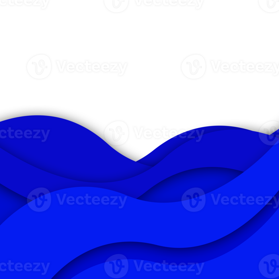 blue paper cut wavy shapes png