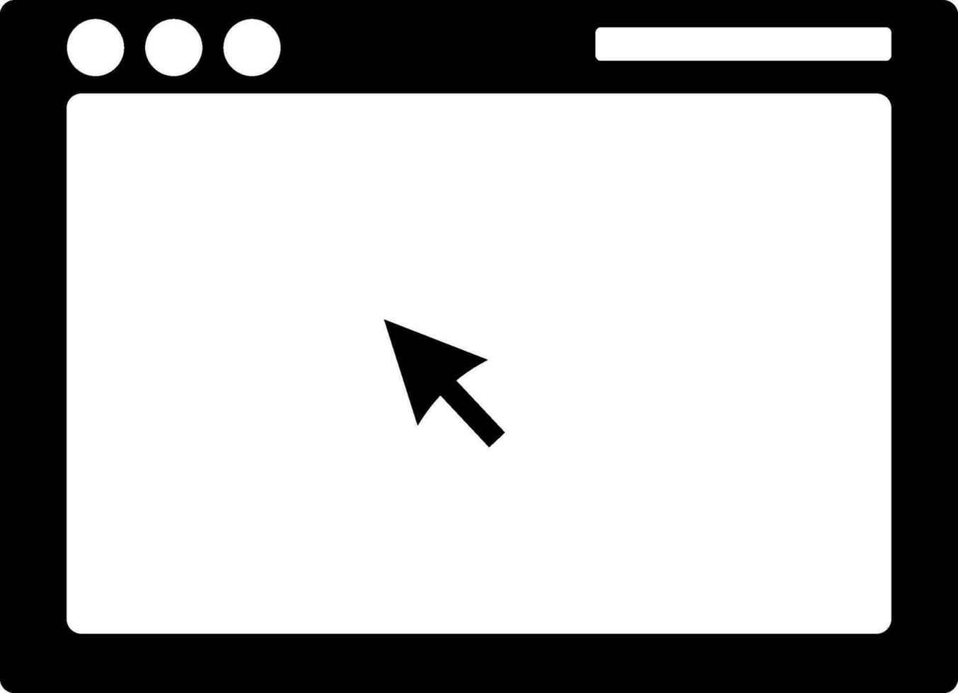 Browser window icon with Cursor. vector