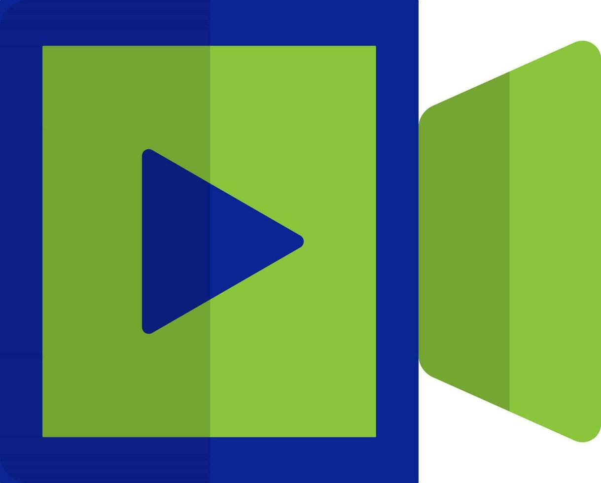 Green and blue video camera. vector