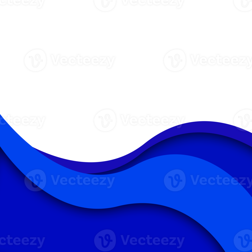 blue paper cut wavy shapes png