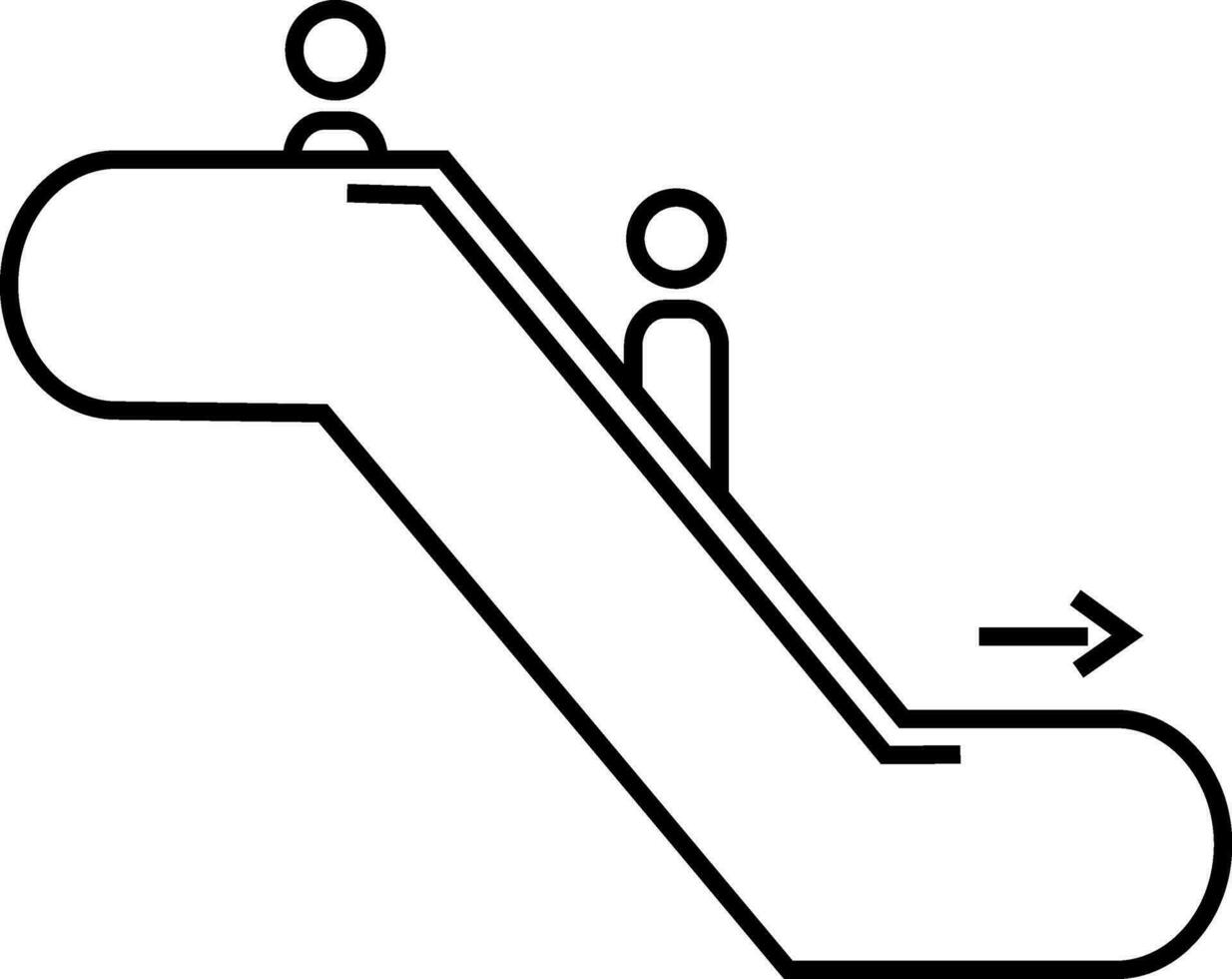 Climbing man on escalator. vector