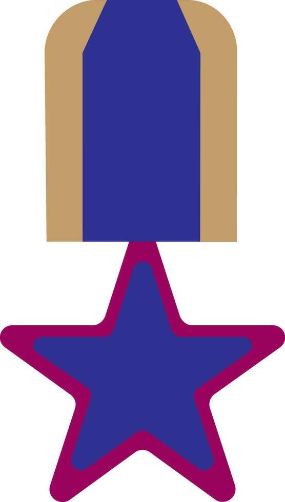 Medal made by blue, pink and brown color. vector