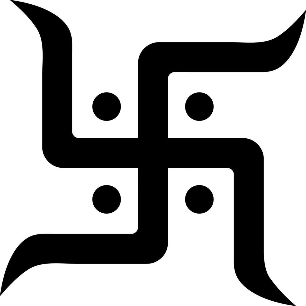 Swastika sign or symbol in black color. vector