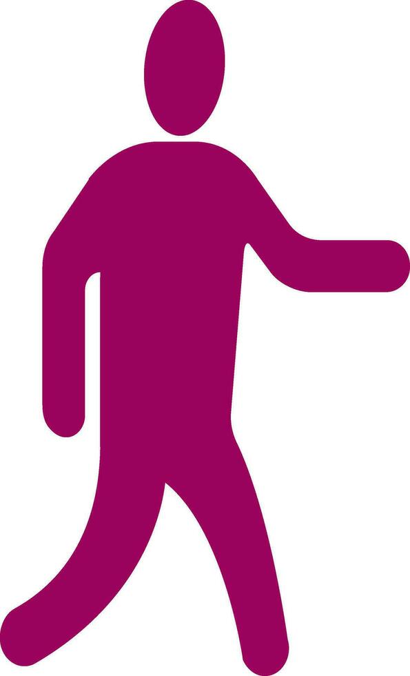 Pink faceless walking man. vector