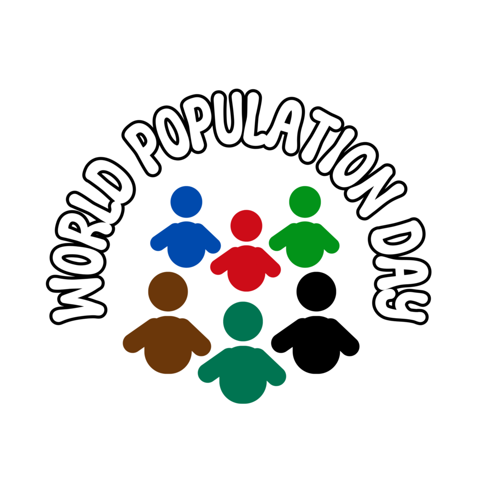World Population Day  text, World Population Day calligraphy, Population Day lettering inscription clipart on transparent background, population digital art, population  clipart, population icon png