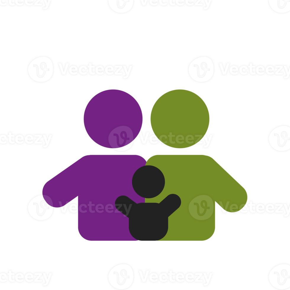 Parents with kids Icon clipart isolated on transparent background, parents with kids symbol clipart, parents illustration, parents with kid illustration png