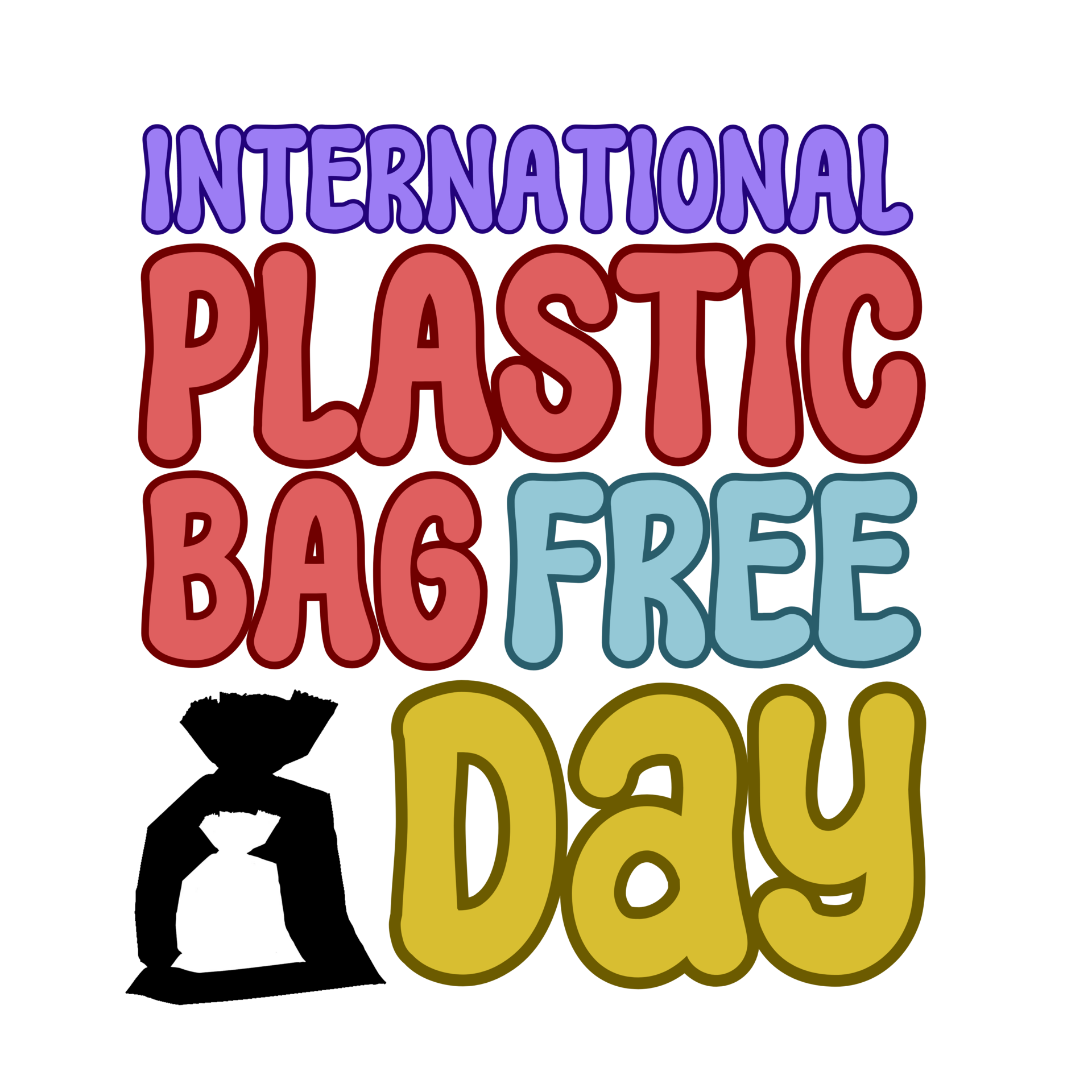 International Plastic Bag Free Day text, calligraphy, lettering ...