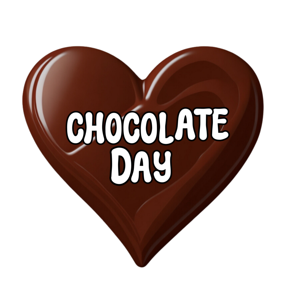 World chocolate day text typography, calligraphy, lettering inscription clipart on transparent background, Chocolate bar clipart on transparent background, National Chocolate Day png