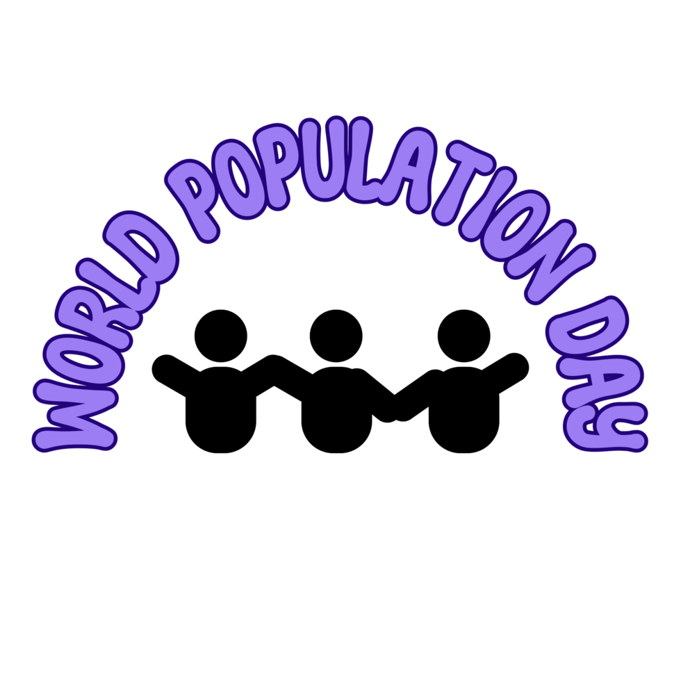 World Population Day  text, World Population Day calligraphy, Population Day lettering inscription clipart on transparent background, population digital art, population  clipart, population icon png