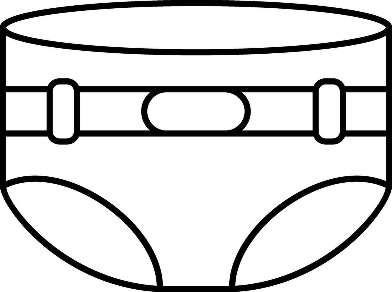 Diaper pant icon in line art. vector
