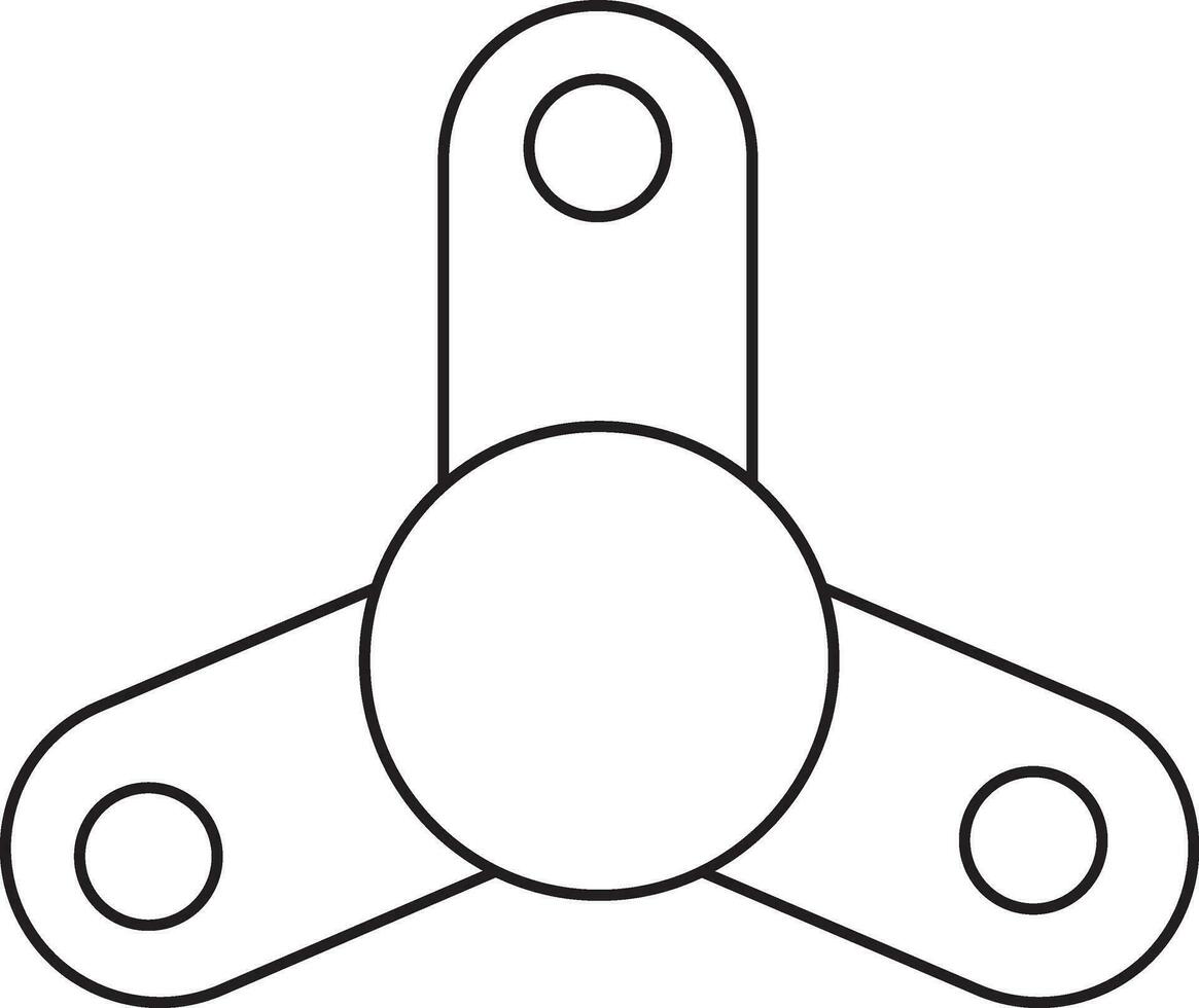 Stroke style of spinner toy symbol for playing. vector