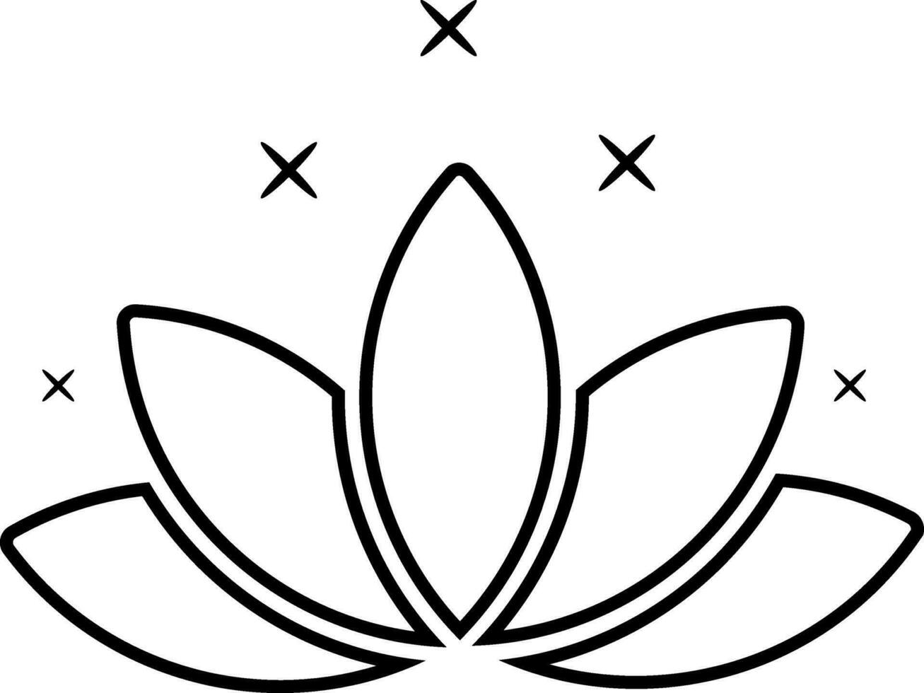 Flat icon of lotus for spa or yoga symbol. vector