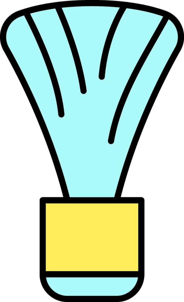 Shaving Brush Icon In Blue And Yellow Color. vector