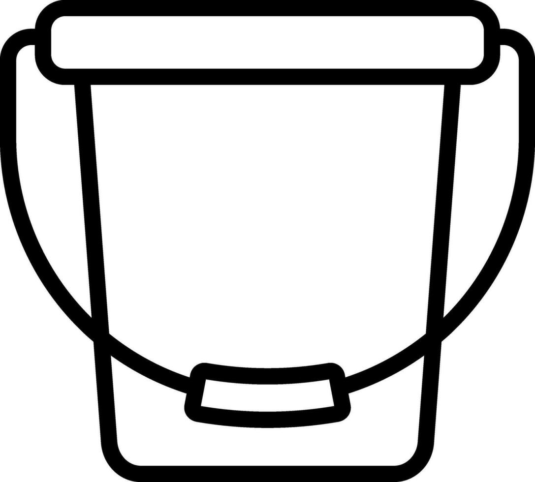 Line Art Bucket Icon in Flat Style. vector