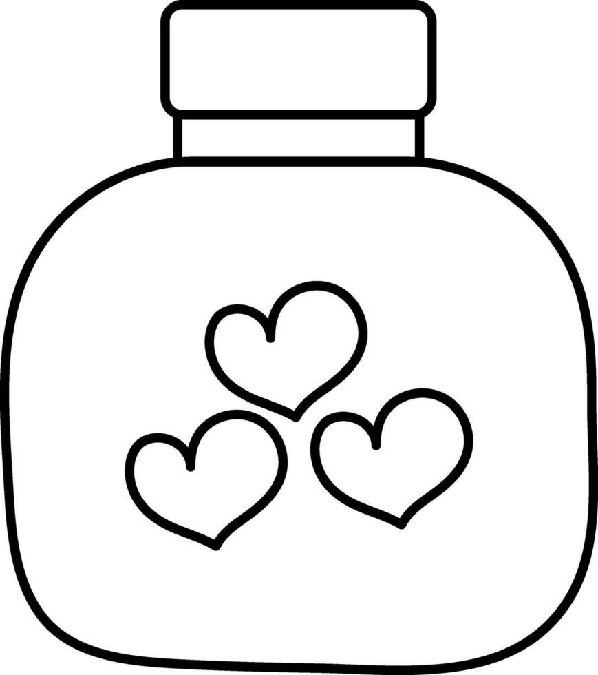 Love Jar Icon In Flat Style. vector