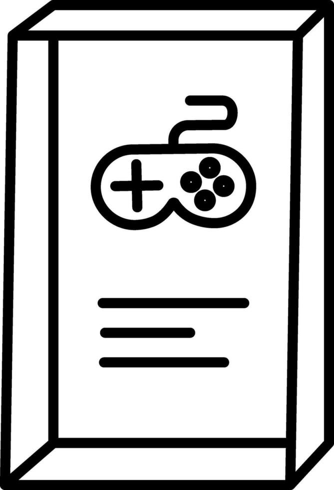 Video Game Book icon in Black Outline. vector