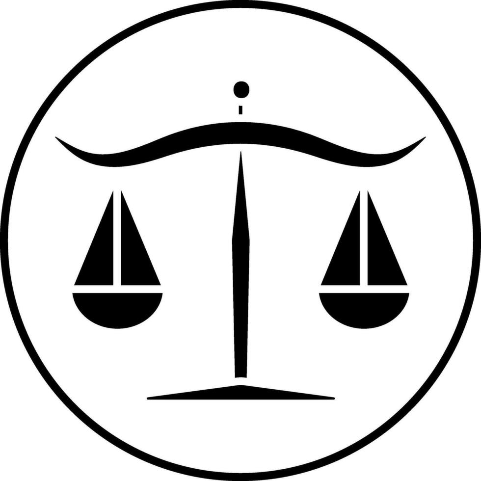black and white Zodiac Libra Icon in Circle Shape. vector